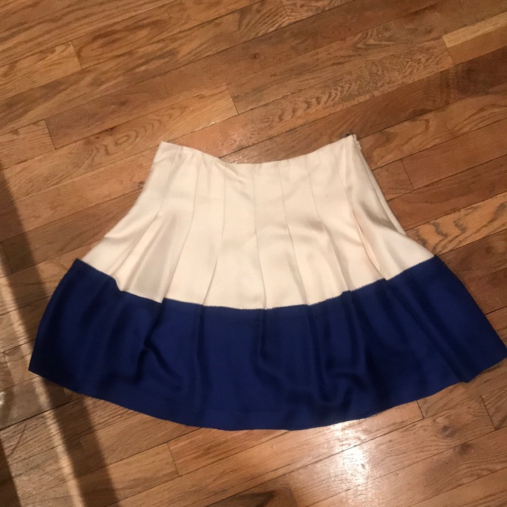Vera Wang Lavender Label Silk Pleated Skirt